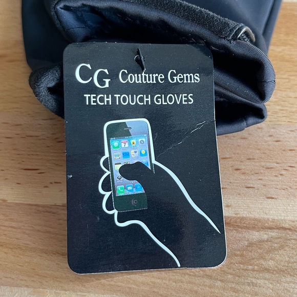 Women’s Tech Touch Gloves by CG Couture Gems in Black Medium  NWT - Picture 5 of 7